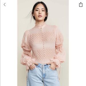 Jonathan Simkhai mixed knit puff sleeve bodysuit